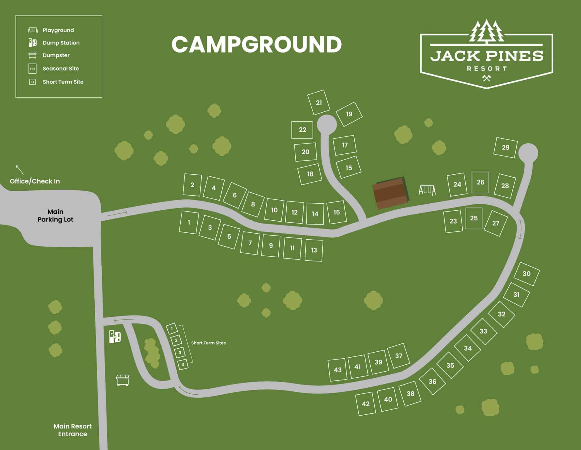 Jack Pines Resort Campground Map