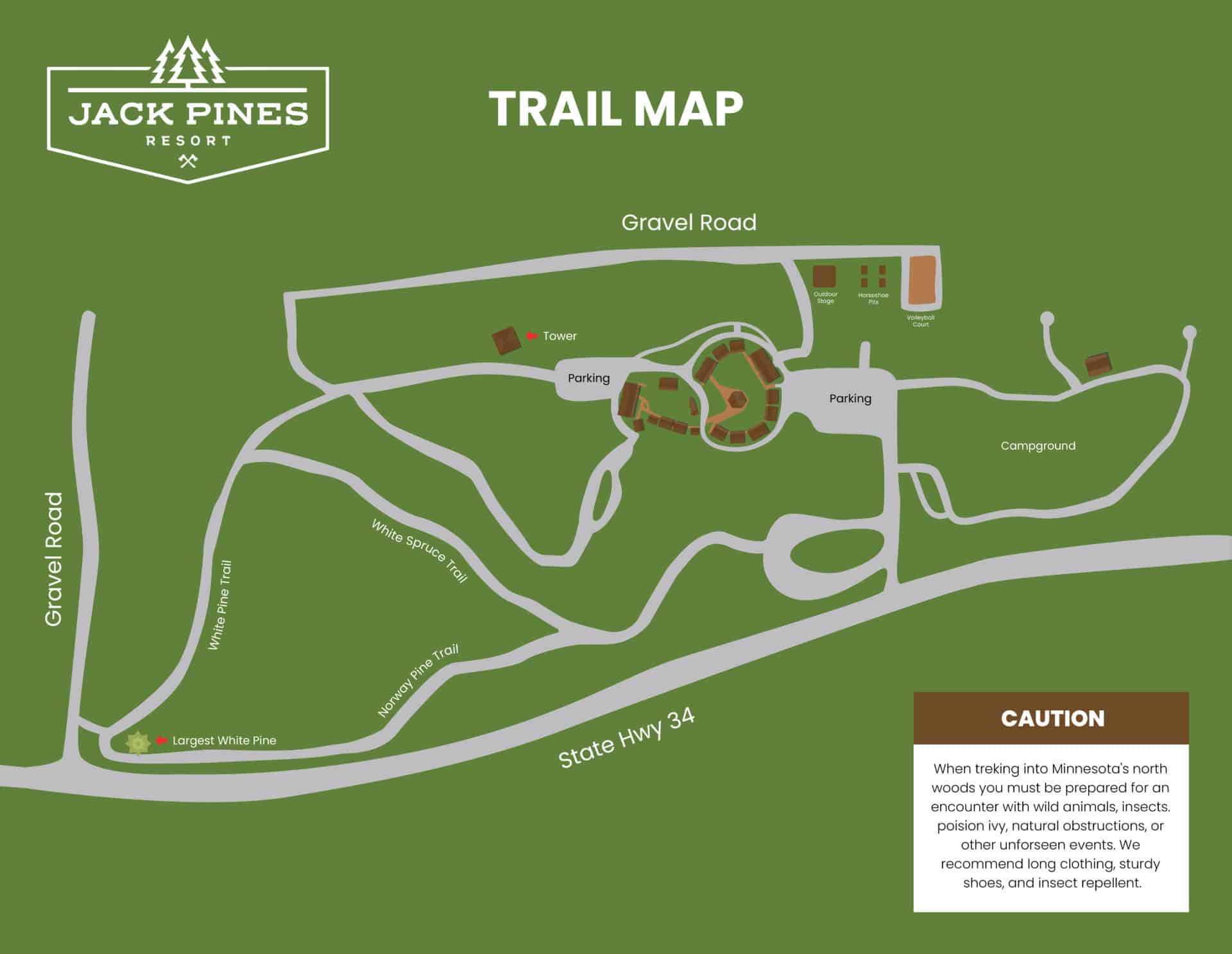 Jack Pines Resort Trail Map